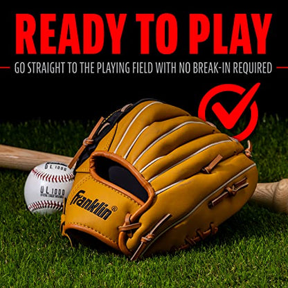 Franklin Sports Field Master Baseball Glove - color: Tan, style: 10.5" - Basket Web