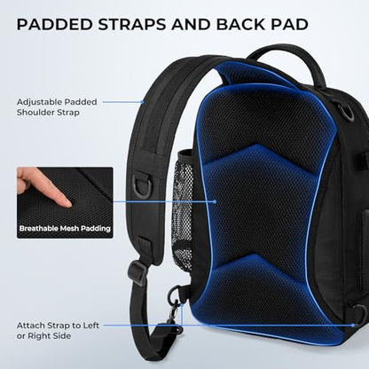 KastKing BaitSpace Fishing Sling Bag, Fishing Backpack with Rod & Beverage Holder, Tackle Bag for Fishing Gear - color: D: Black, size: Standard