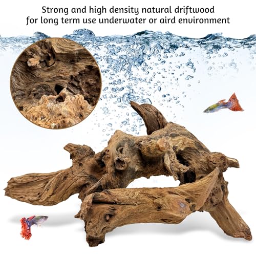 Large Natural Aquarium Driftwood Reptiles Branches Terrarium Ornament Sinkable Wood Decor Trunk Fish Tank Log Habitat Decoration (11"-17")