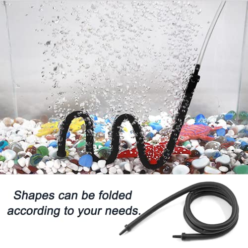 Waziaqoc Bubble Wall Air Diffuser, Aquarium Wall Air Curtain Tube Rubber Bendable Hose for Fish Tank, 90cm/36 Double Head