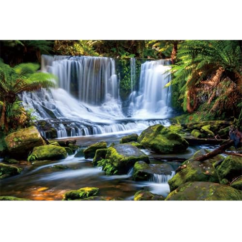 YongFoto Jungle Flowing Stream Forest Waterfall Backdrop 8x6.5ft Tropical Rainforest River Rock Moss Spring Nature Scenery Photography Background Party Banner Room Decor Portrait Photoshoot Wallpaper - color: Style 3, size: 8ftx6.5ft