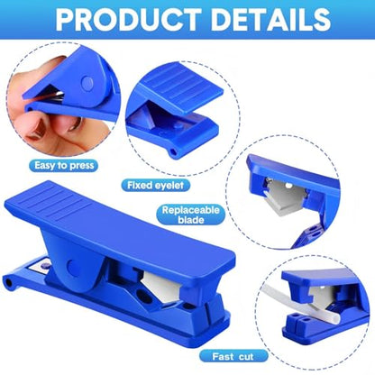 3 Pieces PTFE Plastic Tubing Cutter Hose Tube Cutter Pipe Accurate Tube Cutting Tool for Nylon PVC PU Tubing and Hose Cut up to 3/4 Inch OD (Blue) - color: Blue