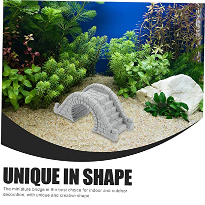 VOSAREA 2pcs Miniature Bridge Aquarium Ornament Lifelike Arch Decor for Fish Tank Stylish Bonsai Landscape Accessory Underwater Bridge Figurine for Decor