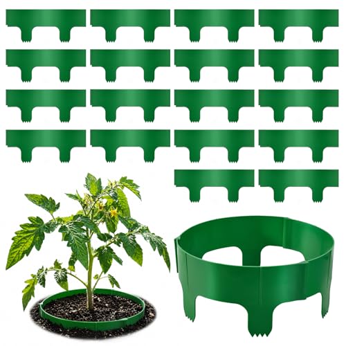 18 Panels Planting Grow Rings, Diameter Range 7-17.5 Inches, Garden Rings for Flowers, Vegetables, Seedlings, Pots, Planters and Garden Beds, Helps Separate Rock and Define Planting Spaces - size: 10.5in-6 panels