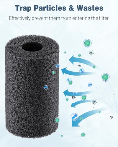 Pawfly 12 Pack Pre-Filter Sponge, 0.6" Aquarium Intake Filter Sponge Foam Cover Rolls for Small Fish Shrimp Fry Fish Tank Covers Accessories