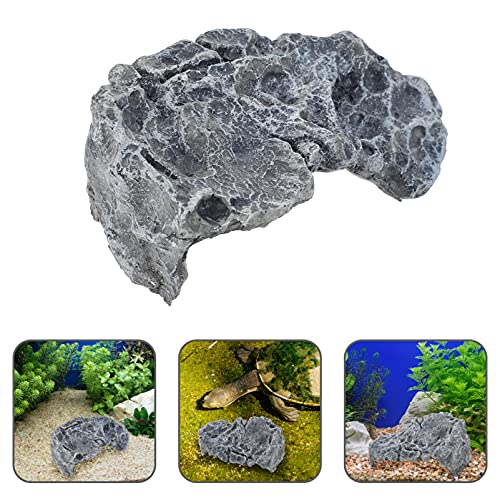 balacoo Turtle Basking Platform Lifelike Resin Simulation Stone for Reptile Terrarium Multi-Functional Hiding Cave and Rest Stand for Aquariums and Home Decor