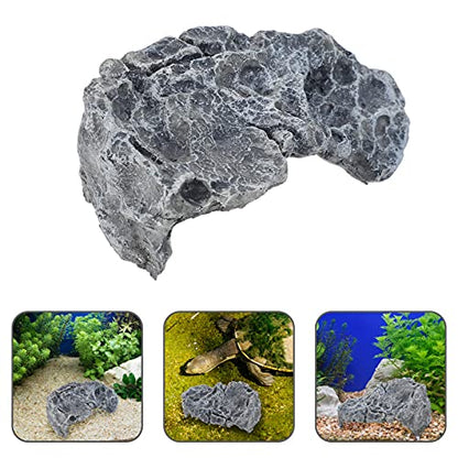 balacoo Turtle Basking Platform Lifelike Resin Simulation Stone for Reptile Terrarium Multi-Functional Hiding Cave and Rest Stand for Aquariums and Home Decor
