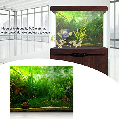 AYNEFY Aquarium Fish Background Poster, Water Grass Aquarium Background Poster PVC Adhesive Background Sticker Wallpaper Poster Aquarium Backdrop Decor (#9) - size: #9