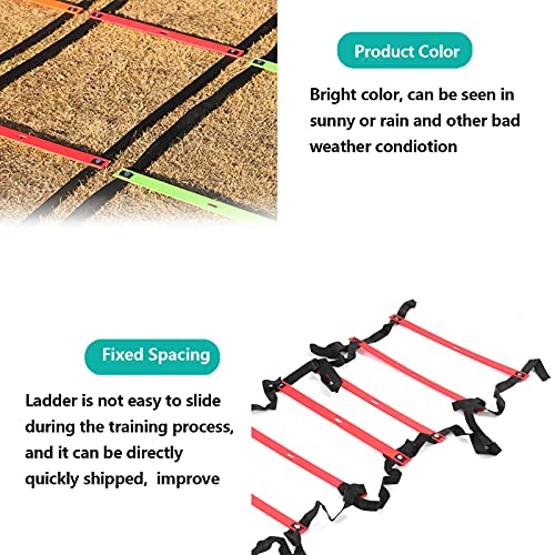 Zetiling Pro 6M Speed Ladder with 12 Non Slip Rungs Training Equipment for Soccer Football HIIT Workout Youth Athletes