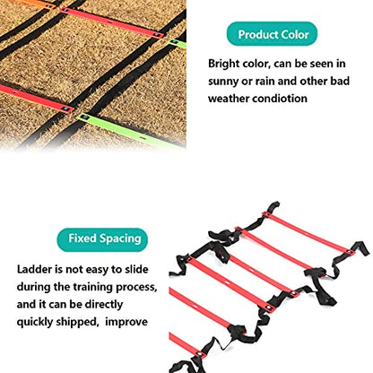 Zetiling Pro 6M Speed Ladder with 12 Non Slip Rungs Training Equipment for Soccer Football HIIT Workout Youth Athletes