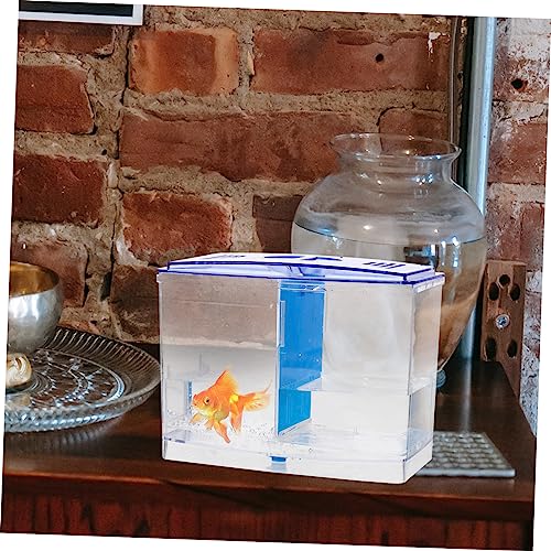 BESPORTBLE Mini Acrylic Fish Breeding Box with Double Compartments for Betta Guppy Incubation Transparent Isolation Tank for Juvenile Survival and Aggressive Fish Separation