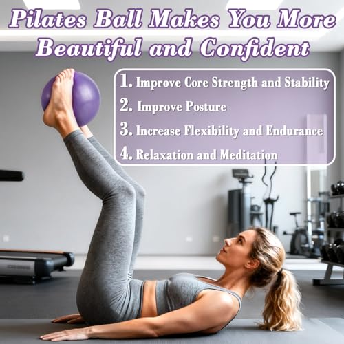 RAINFLOW 3 Pcs Small Exercise Ball - 9 Inch Pilates Yoga Ball