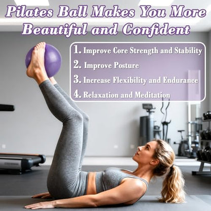 RAINFLOW 3 Pcs Small Exercise Ball - 9 Inch Pilates Yoga Ball