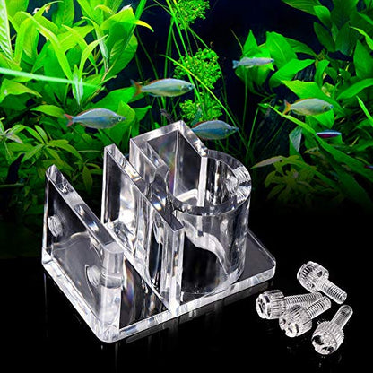 Zerodis Fish Tank Acrylic Pipe Clip Holder, Aquarium Filter Mount Tube Inflow Outflow Tube Clip Holder Tube Fixing Filter Holder