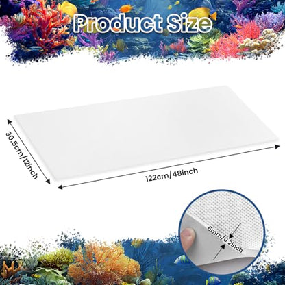 Aquarium Leveling Mat, 12 x 48 Inch Under Tank Pad, 6mm Thick Non-Slip Shockproof Fish Tank Cushion, Waterproof, Easy to Cut, White - color: White, size: 12 x 48in