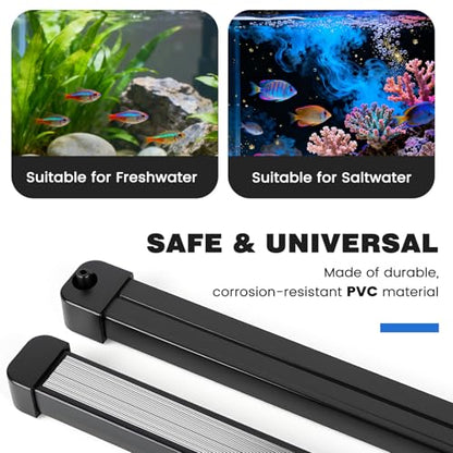 hygger Weighted Nano Mist Bubble Wall Bar, 9.8" Self-Sinking ABS Air Stone Strip with Gentle Oxygen Diffuser for Freshwater & Marine Aquarium, Hydroponics - size: 9.8 Inch