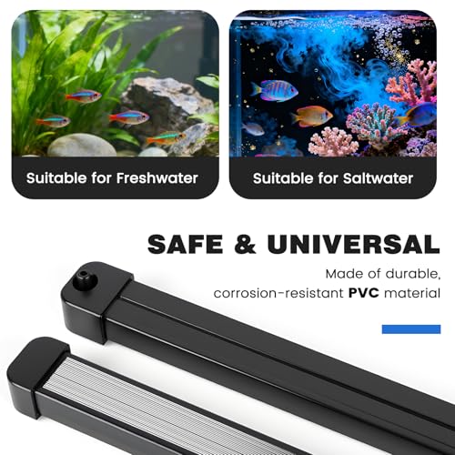 hygger Weighted Nano Mist Bubble Wall Bar, 9.8" Self-Sinking ABS Air Stone Strip with Gentle Oxygen Diffuser for Freshwater & Marine Aquarium, Hydroponics - size: 9.8 Inch