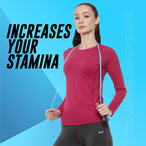 NIVIA Skipping Rope for Weight Loss & Cardio | Adjustable Jump Rope for Home Workout, Gym, Boxing & CrossFit | Smooth Rotation, Anti-Slip Handles - color: Blue