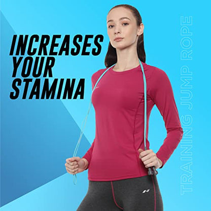 NIVIA Skipping Rope for Weight Loss & Cardio | Adjustable Jump Rope for Home Workout, Gym, Boxing & CrossFit | Smooth Rotation, Anti-Slip Handles - color: Blue
