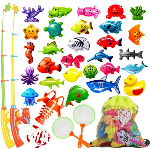 Goody King Magnetic Fishing Game Pool Toys for Kids - Outdoor Indoor Water Table Toys Carnival Party Water Bath Toy for Toddlers 1-3 4 5 6 Years Old 2 Players Gift (Medium) - size: Medium