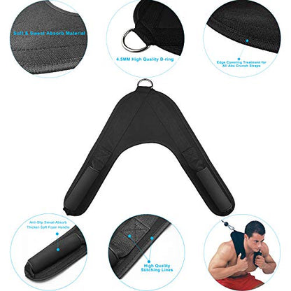 Ab Crunch Harness Cable Attachment Ab Exercise Cable Machine Gym Workout Abdominal Crunch Core Muscle Training Equipment Shoulder Pads