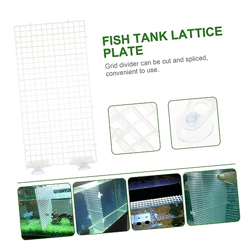 LIOOBO Aquarium Isolation Panel Lattice Plate Spliced Fish Tank Divider Suction Cups 30x15cm 4pcs for Mixed Breeding and Isolation in Aquariums Random Color