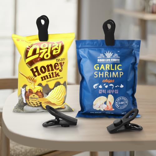 Chip Clips, Magnetic Bag Clips with Air Tight Seal for Food Storage, 12 Pack, Black - color: 12pcs Black