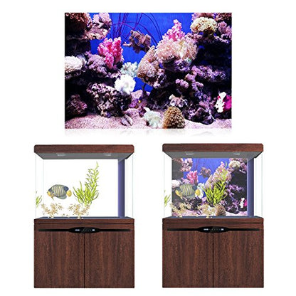 Fish Tank Background, 3D Effect Adhesive Coral Seaworld Poster, PVC Sticker Singel Sided Adhesive Wallpaper Background Poster Aquarium Wall Decorations(61 * 41cm) - size: 61*41cm