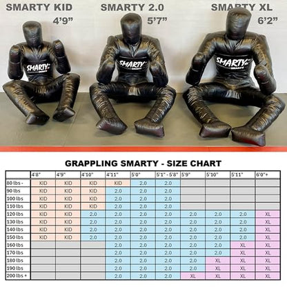 SMARTY 2.0/XL/Kid (Unfilled) Grappling Dummy for BJJ, Jiu-Jitsu, MMA, Wrestling, Martial Arts Practice, Self-Defense Training Dummies - 3 Sizes: 2.0 Adult, XL, or Kid