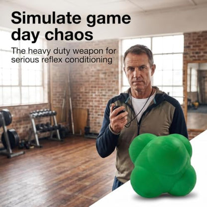 Agility Bounce Reaction Ball, Rubber Six Knob Reflex Trainer - color: Green