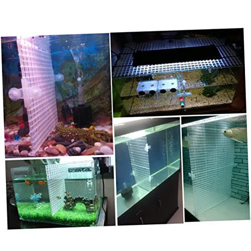 ORFOFE Aquarium Isolation Panel Transparent Spliced Lattice Plates Random Color Suction Cups Easy to Install Divider for Fish Breeding and Separation - color: White