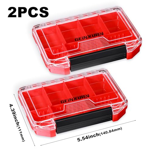 Geinxurn IPX4 Waterproof Small Storage Parts Organizer, Small Parts Case with Removable Dividers, Screwdriver Bit Set Box(2 Boxes)