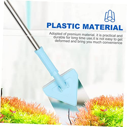 2 Pcs Cleaning Brush Fish Tank Scrubbing Upholstery Cleaner Bucket Dryer Vent Grout Cleaner Sponges Aquarium Tools Fish Net Cleaner Brush with Long Handle Blue