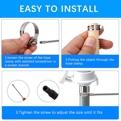 YUCDXVF 24PCS Adjustable Stainless Steel Hose Clamps, 1/4“-2” (6-51mm) Stainless Steel Hose Clamp Assortment Kit Our Hose Clamps Are Used For Home, Garden and Automotive Hose Connections
