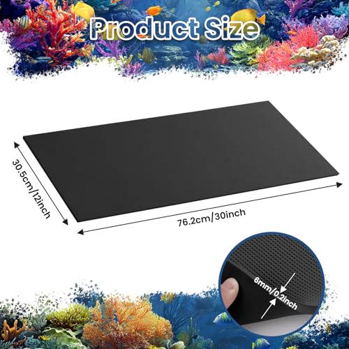 Aquarium Leveling Mat, 12 x 30 Inch Under Tank Pad, 6mm Thick Non-Slip Shockproof Fish Tank Cushion, Waterproof, Easy to Cut, Black - color: Black, size: 12 x 30in