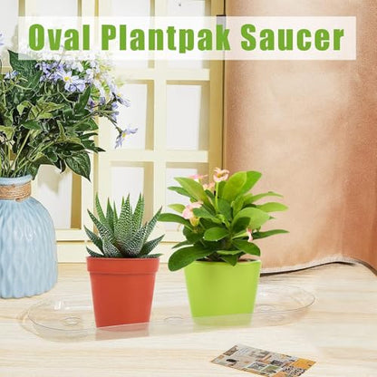 10 Pcs 14 x 4.6 Inch Plant Tray Plastic Plant Saucer Window Sill Tray Rectangular Drip Trays Plastic Oval for Indoors Flower Pots for Window Sills and Shelf - size: 14 x 4.6 Inch