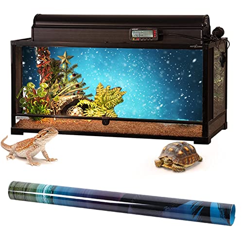 Christmas Aquarium Background Poster, Fish Tank Decorations Pictures 3D Effect PVC Adhesive Poster Christmas Tree Decor Paper Cling Decals Sticker,42x30cm