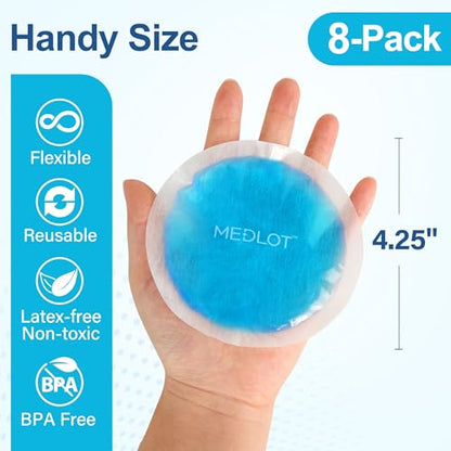 LotFancy Ice Pack for Injuries Reusable, 8 Pack, Small Hot Cold Therapy Pad