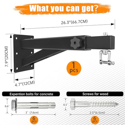 Heavy Bag & Punching Bag Hanger, Wall, Ceiling, Beam Mount Options - color: Wall Mount - Extendable Arm