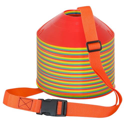 6.5 Feet Strap Cone Carrier,Sport Cone Carrying Strap for Soccer Training and Agility Practice - color: Orange