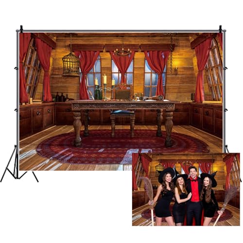 Fabric Vintage Interior Old House Backdrop Dark Wood Furniture History Memory Background for Photography Film Television Scene Construction Backdrops Decorations 6x4ft - color: XH006, size: 6Wx4H FT