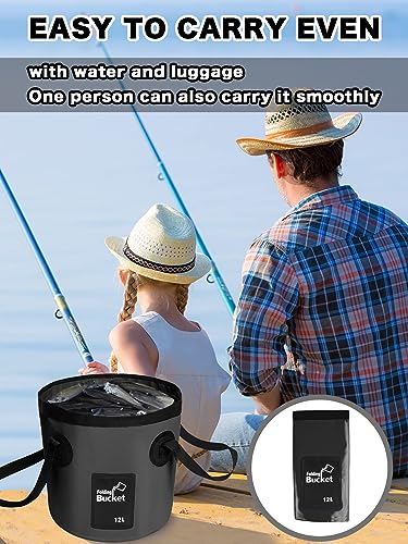 Collapsible Bucket with Handle, Lightweight 5 Gallon 20L Folding Water Container, Portable Wash Basin for Camping, Fishing, Gardening, Car Washing, and Outdoor Use