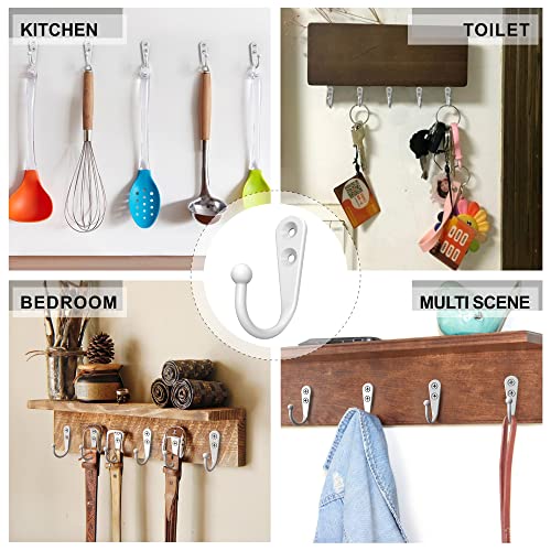 15-Pack White Wall Mount Hooks for Hanging Coats & Towels - color: 15PCS White Hooks