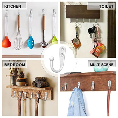 15-Pack White Wall Mount Hooks for Hanging Coats & Towels - color: 15PCS White Hooks