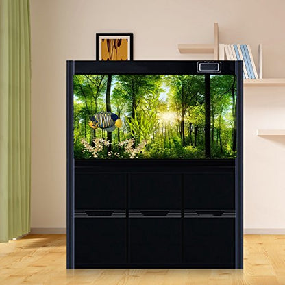 Dioche 3D Effect Forest Terrarium Background, Adhesive Forest Poster for Aquarium Fish Decoration, Foggy Rainforest Aquarium Background, PVC Background (61 * 41cm)