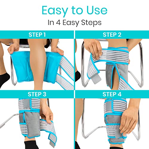 Vive Calf & Shin Ice Pack Wrap (Pair) - Extra Strength Hot & Cold Therapy - size: 2 Pack