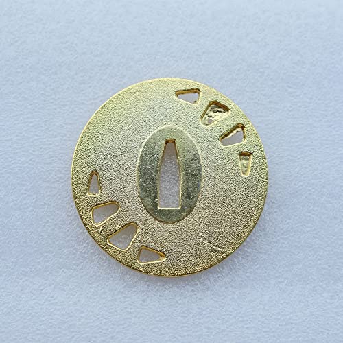 Japanese Katana Sword Guard (Tsuba) - Hand-Forged Alloy Samurai Tsuba 3.2", Authentic Iaido Accessory for Sword Collection, Durable Fitting Model 051-063 - color: 060HJ
