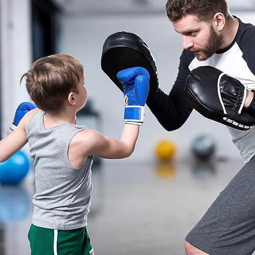 Kids Boxing Gloves for Sparring,Punching Bag,MMA Training,Ages 3-15 - color: Blue-White, size: 6 oz