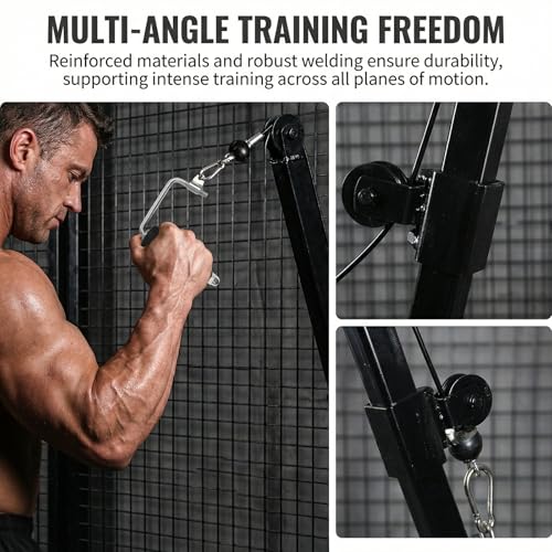 Arm Wrestling Battle Table Training System, Tabletop Pulley Machine for Wrist & Forearm Strength Development with Handle(Black)
