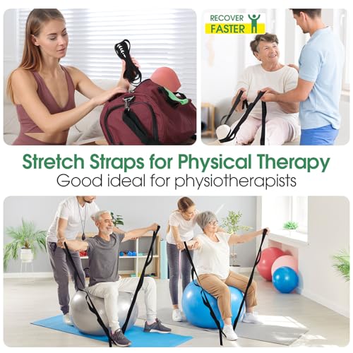 Foilswirl 8 Pack Stretch Strap Bulk Yoga Strap with 10 Loops Stretching
